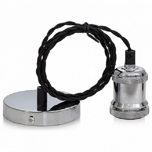 Светильник подвесной Sun Lumen RETRO-1 с кольцом Е27 Хром фото Светильник подвесной Sun Lumen RETRO-1 с кольцом Е27 Хром картинка